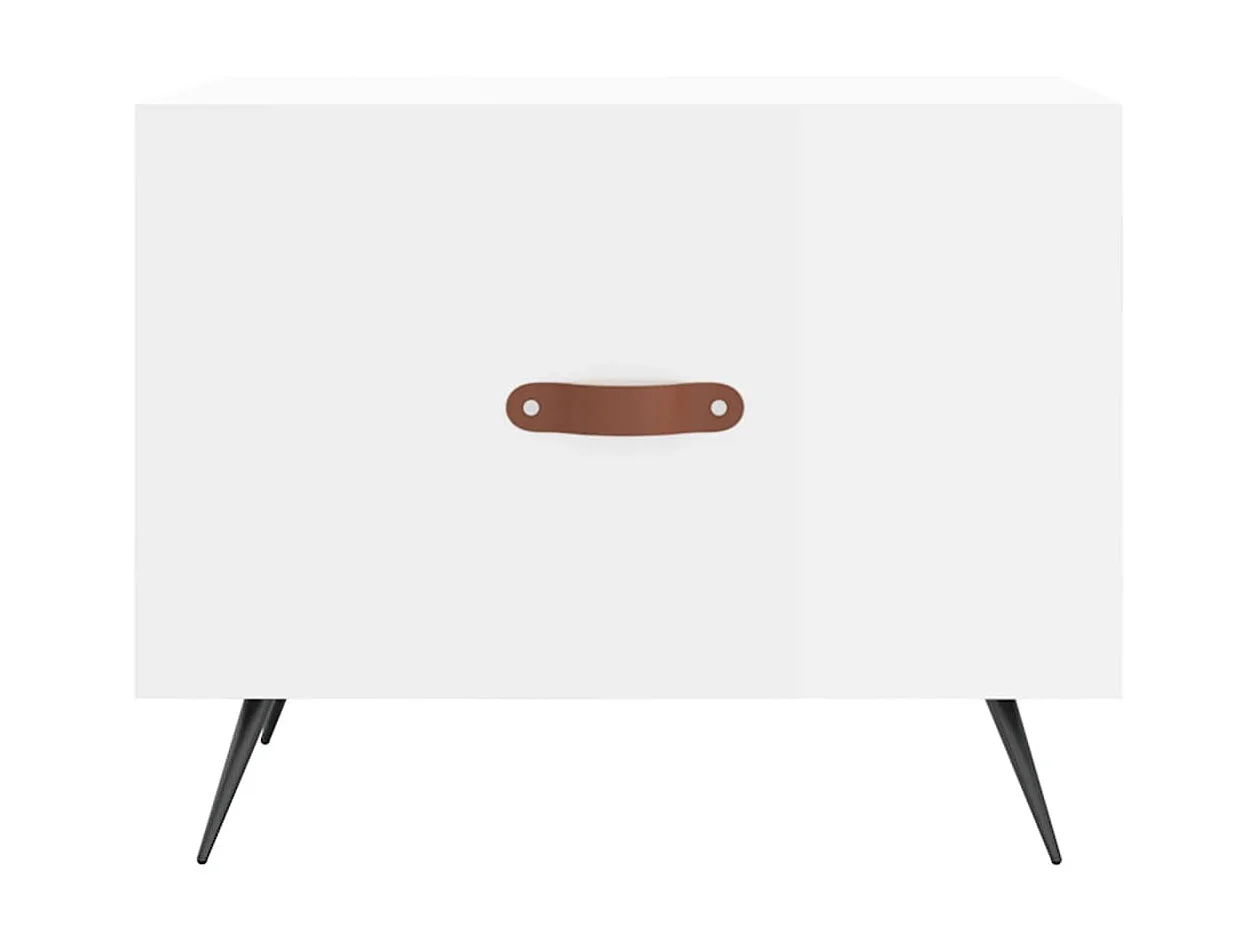 Mesa de centro madera de ingeniería brillo blanco 50x50x40 cm ES79432