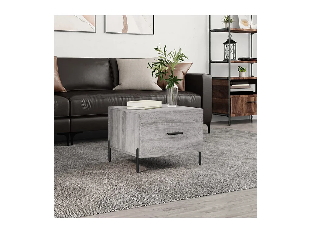 Table basse Sonoma gris 50x50x40 cm Bois d'ingénierie OFR44825 BonneVie Meuble