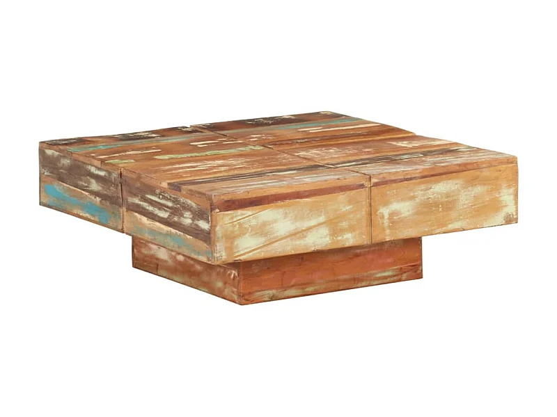 Salontafel 80x80x28 cm massief gerecycled hout NL12048