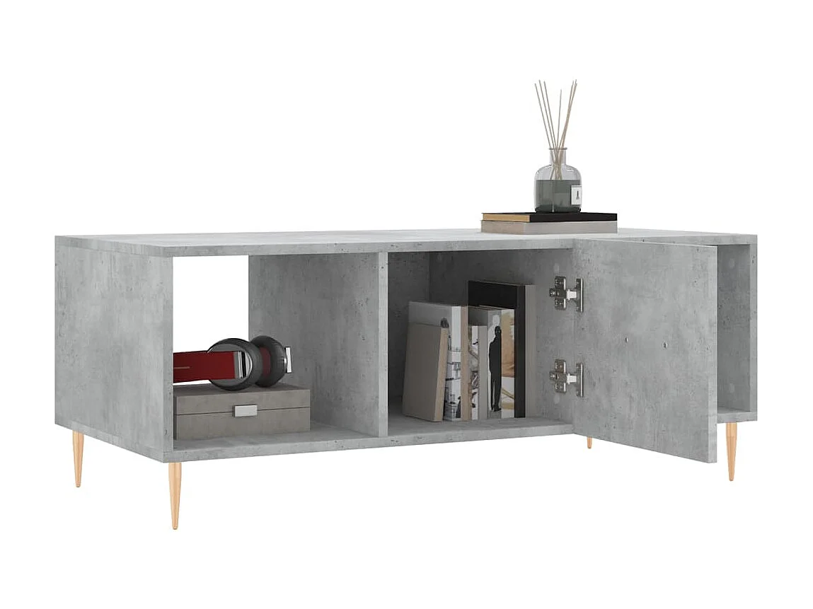 Mesa de centro madera contrachapada gris hormigón 102x50x40 cm ES59907