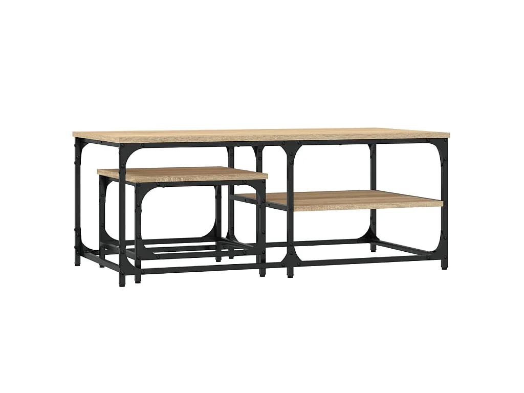 Tables basses gigognes 2 pcs chêne sonoma bois d'ingénierie OFR34981 BonneVie Meuble