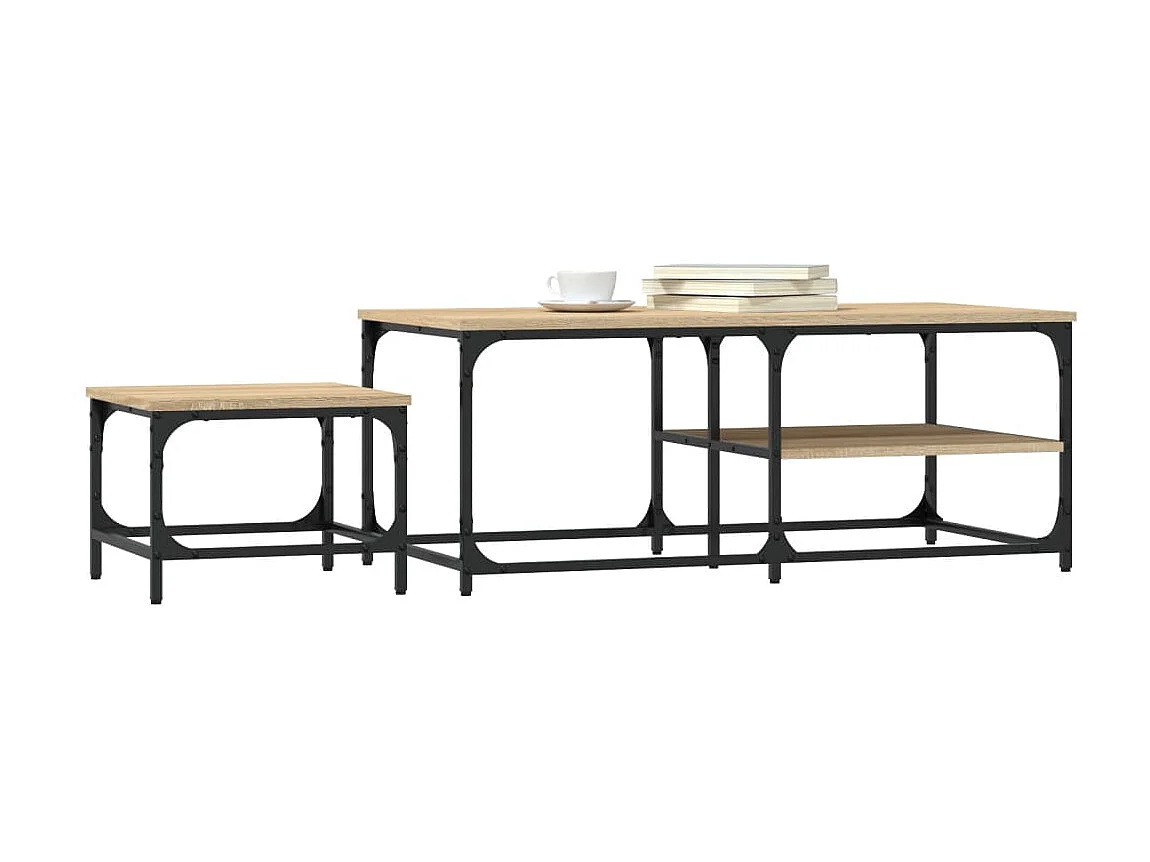 Tables basses gigognes 2 pcs chêne sonoma bois d'ingénierie OFR34981 BonneVie Meuble