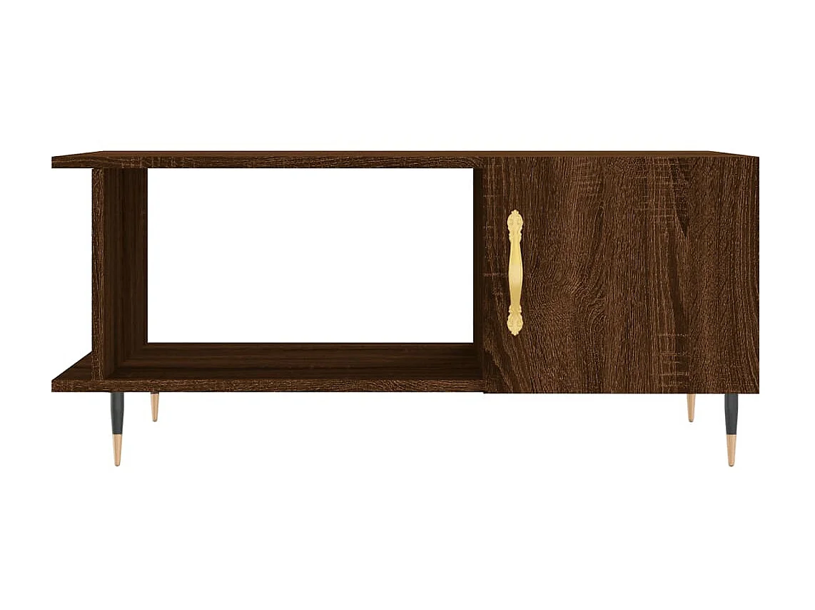 Table basse chêne marron 90x50x40 cm bois d'ingénierie OFR99666 BonneVie Meuble