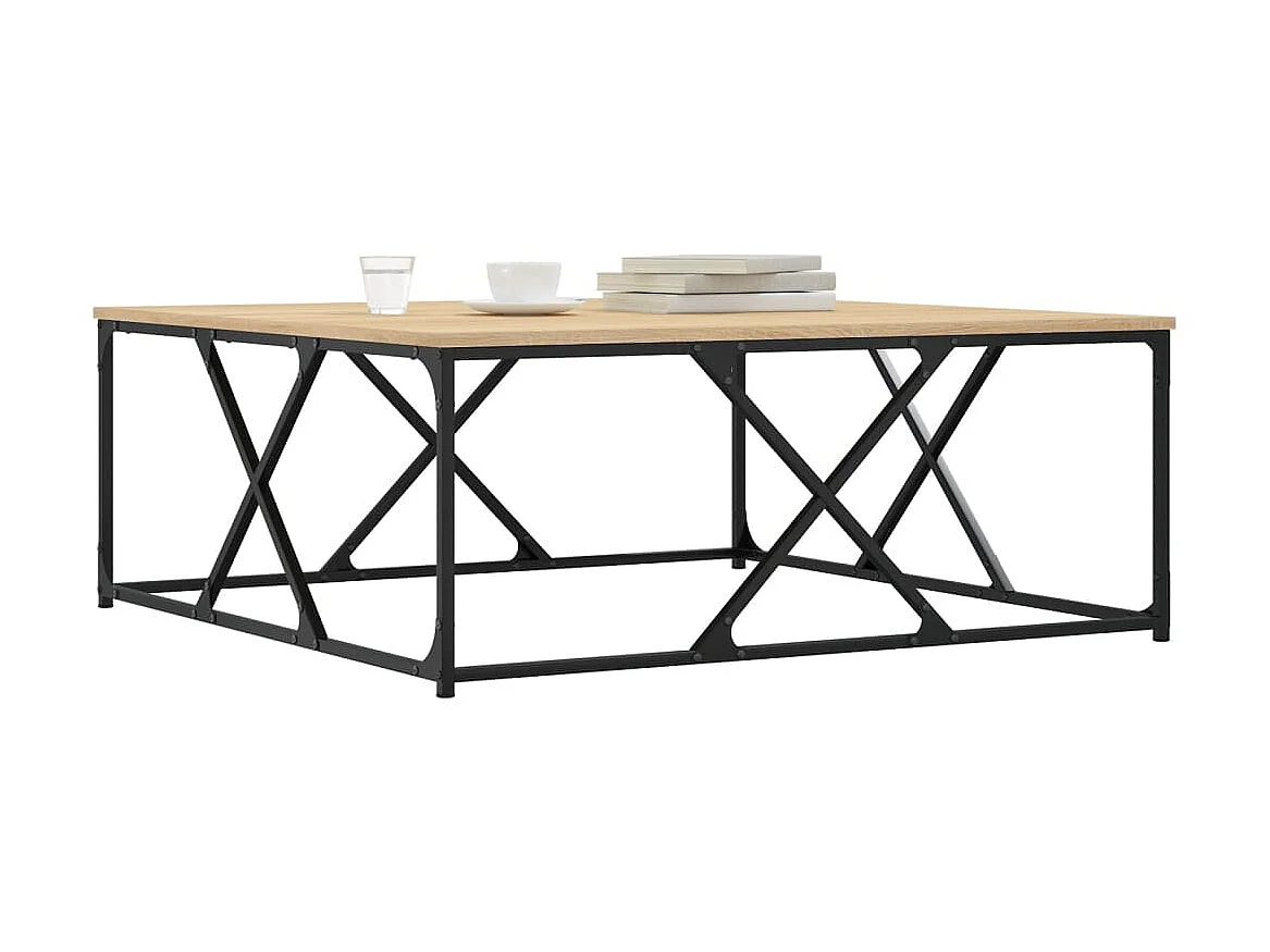 Mesa de centro madera de ingeniería roble Sonoma 100x100x40 cm ES65164