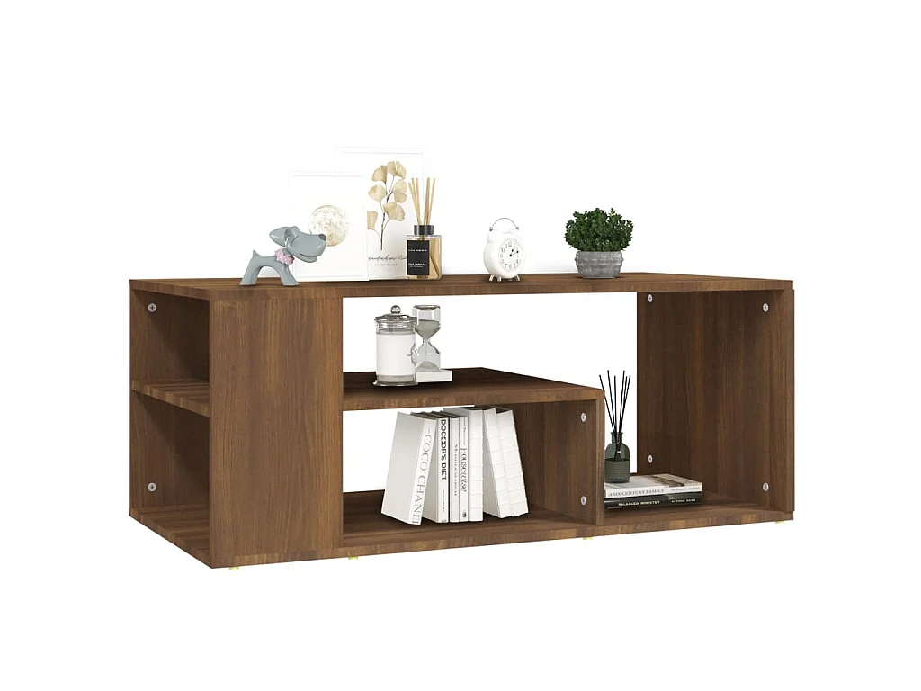 Table basse Chêne marron 100x50x40 cm Bois d'ingénierie OFR43117 BonneVie Meuble