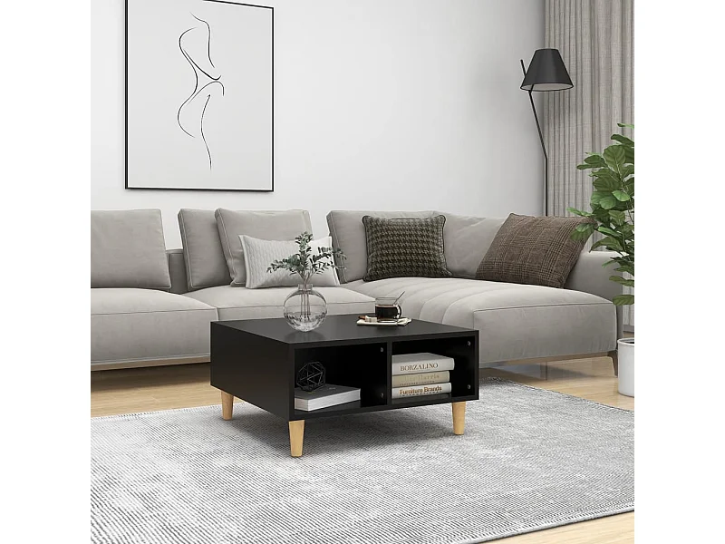 Table basse Noir 60x60x30 cm Aggloméré OFR44895 BonneVie Meuble