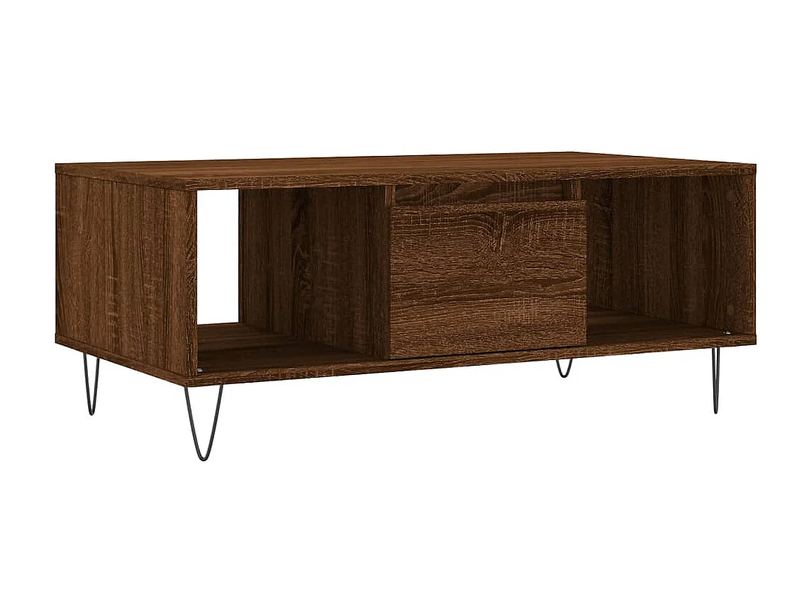 Table basse Chêne marron 90x50x36,5 cm Bois d'ingénierie OFR11033 BonneVie Meuble