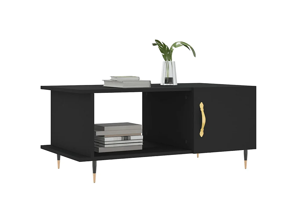 Mesa de centro madera contrachapada negro 90x50x40 cm ES63518