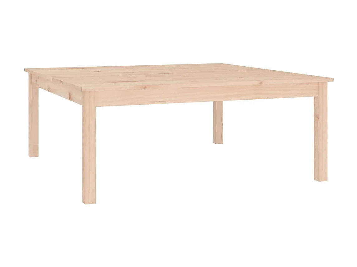 Mesa de centro de madera maciza de pino 100x100x40 cm ES88485