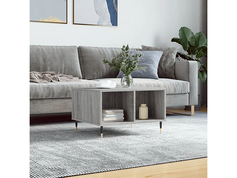 Mesa de centro 60x50x36,5 cm derivados de madeira cinza sonoma PT477848