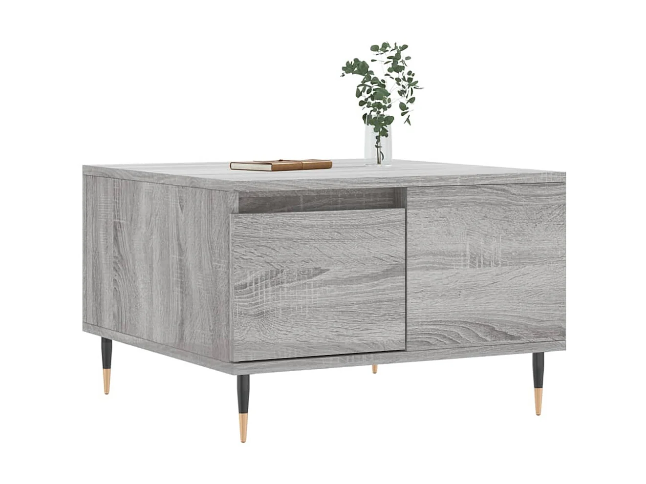 Mesa de centro madera contrachapada gris Sonoma 55x55x36,5 cm ES52382