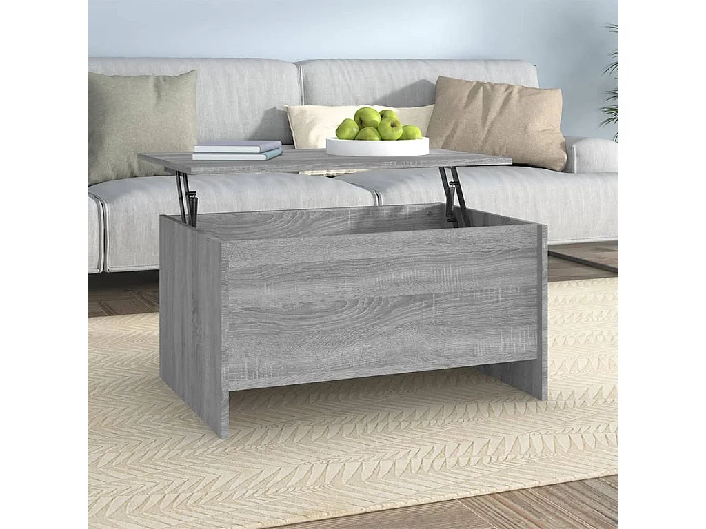 Table basse relevable Sonoma gris 80x55,5x41,5 cm Bois d'ingénierie OFR32828 BonneVie Meuble
