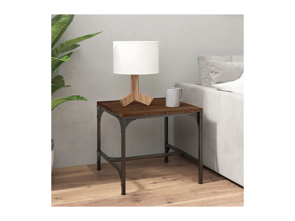 Table basse Chêne marron 50x50x35 cm Bois d'ingénierie OFR63617 BonneVie Meuble