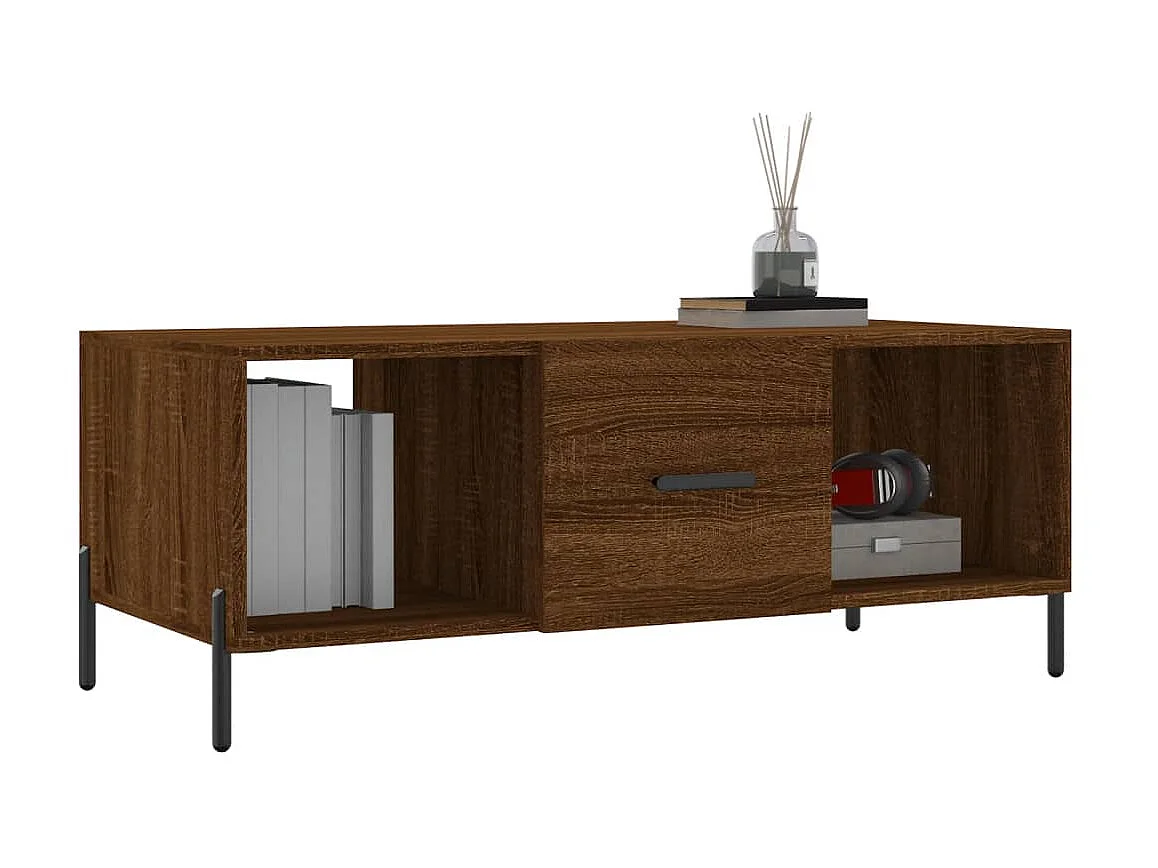 Mesa de centro 102x50x40 cm derivados madeira carvalho castanho PT842960