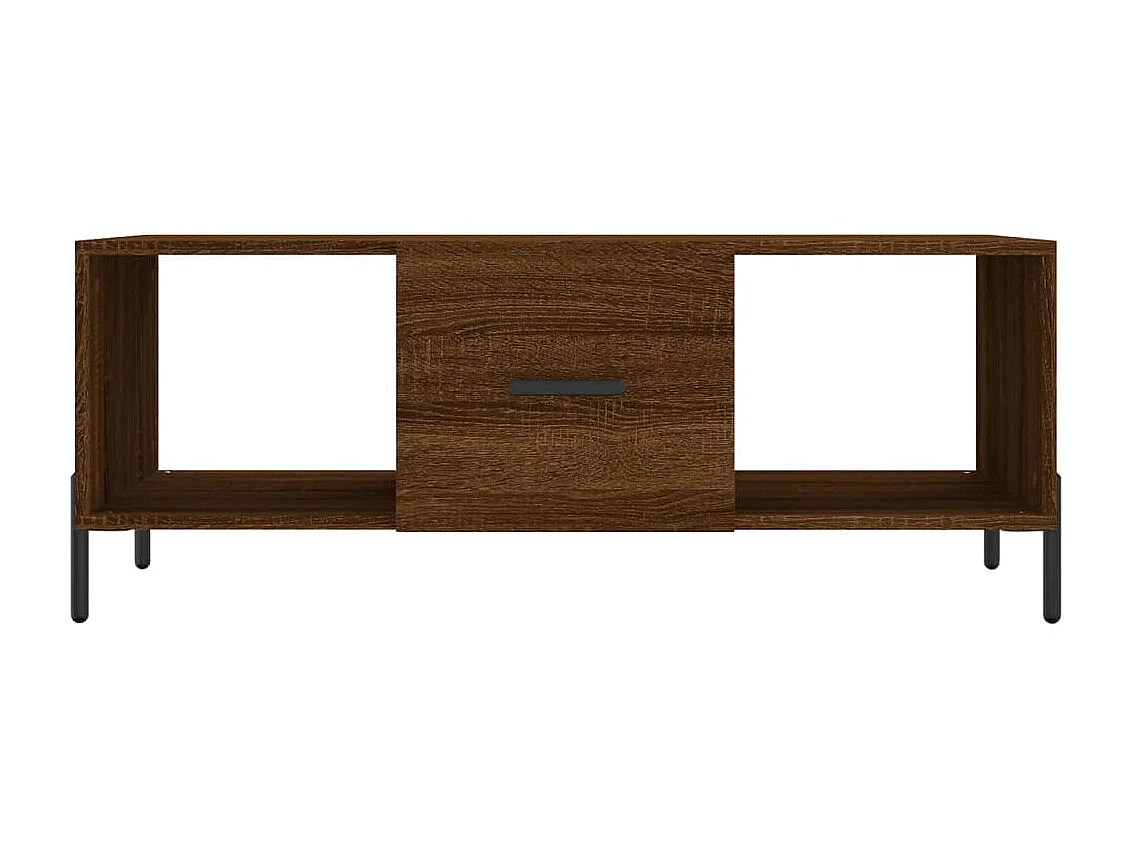 Table basse chêne marron 102x50x40 cm bois d'ingénierie OFR37032 BonneVie Meuble