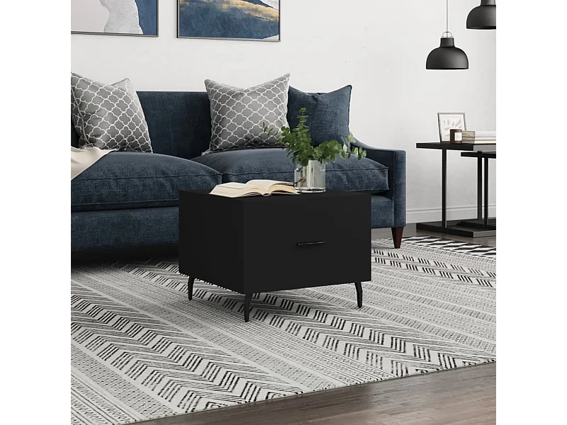 Mesa de centro madera contrachapada negro 50x50x40 cm ES96980