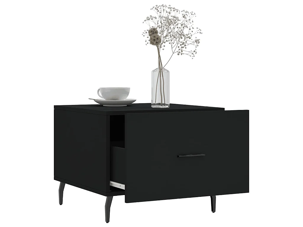 Table basse Noir 50x50x40 cm Bois d'ingénierie OFR63597 BonneVie Meuble