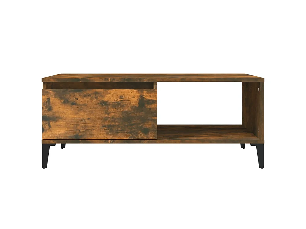 Table basse Chêne fumé 90x50x36,5 cm Bois d'ingénierie OFR38047 BonneVie Meuble
