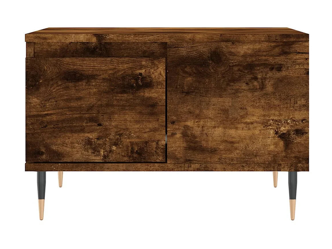 Table basse chêne fumé 55x55x36,5 cm bois d'ingénierie OFR23533 BonneVie Meuble