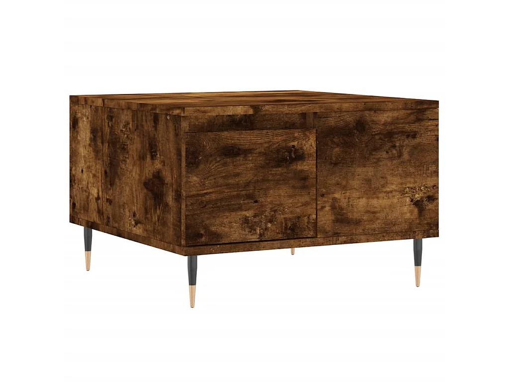 Table basse chêne fumé 55x55x36,5 cm bois d'ingénierie OFR23533 BonneVie Meuble