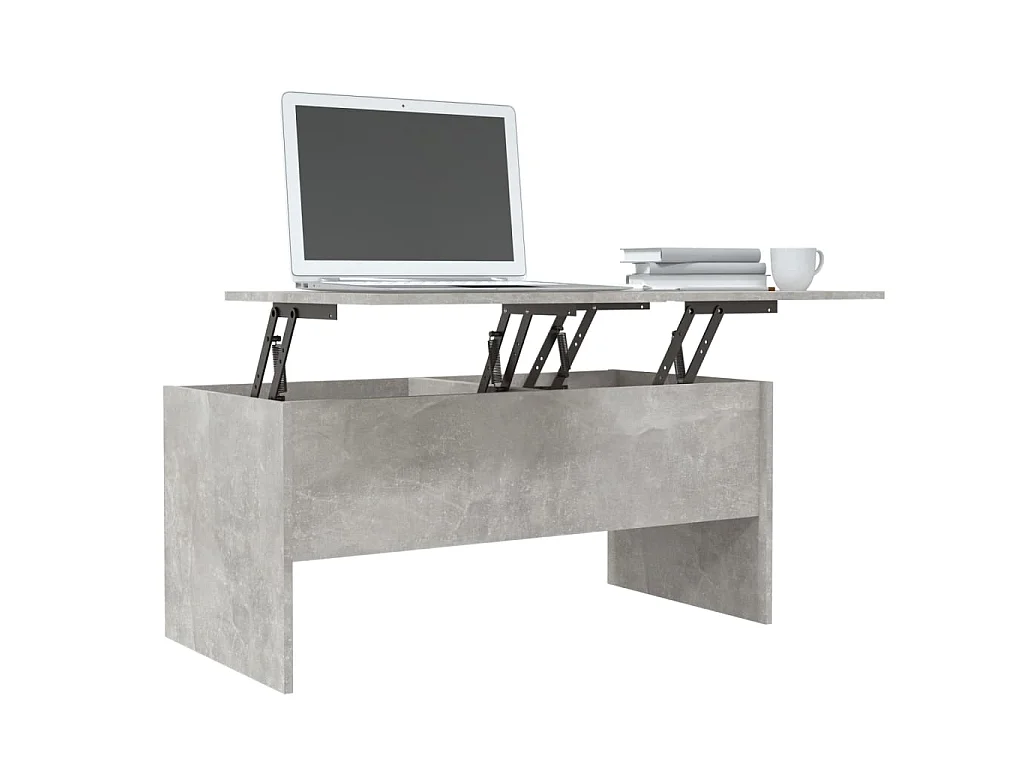 Table basse Gris béton 102x50,5x46,5 cm Bois d'ingénierie OFR92890 BonneVie Meuble
