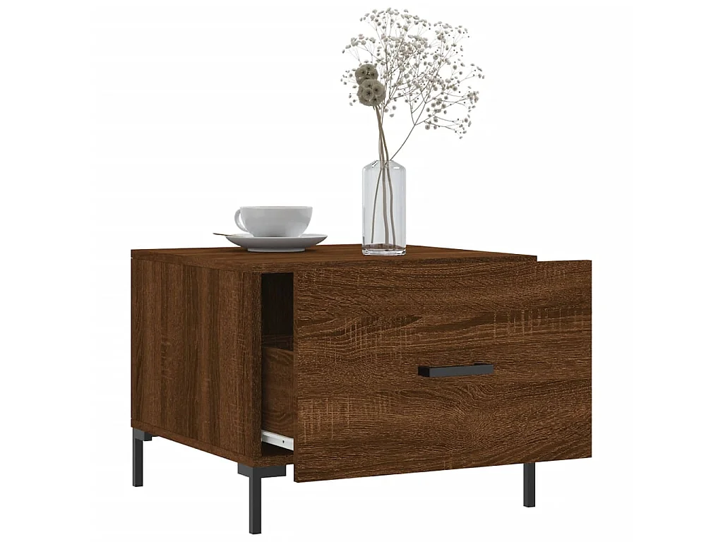 Mesa de centro 50x50x40 cm derivados madeira carvalho castanho PT336280