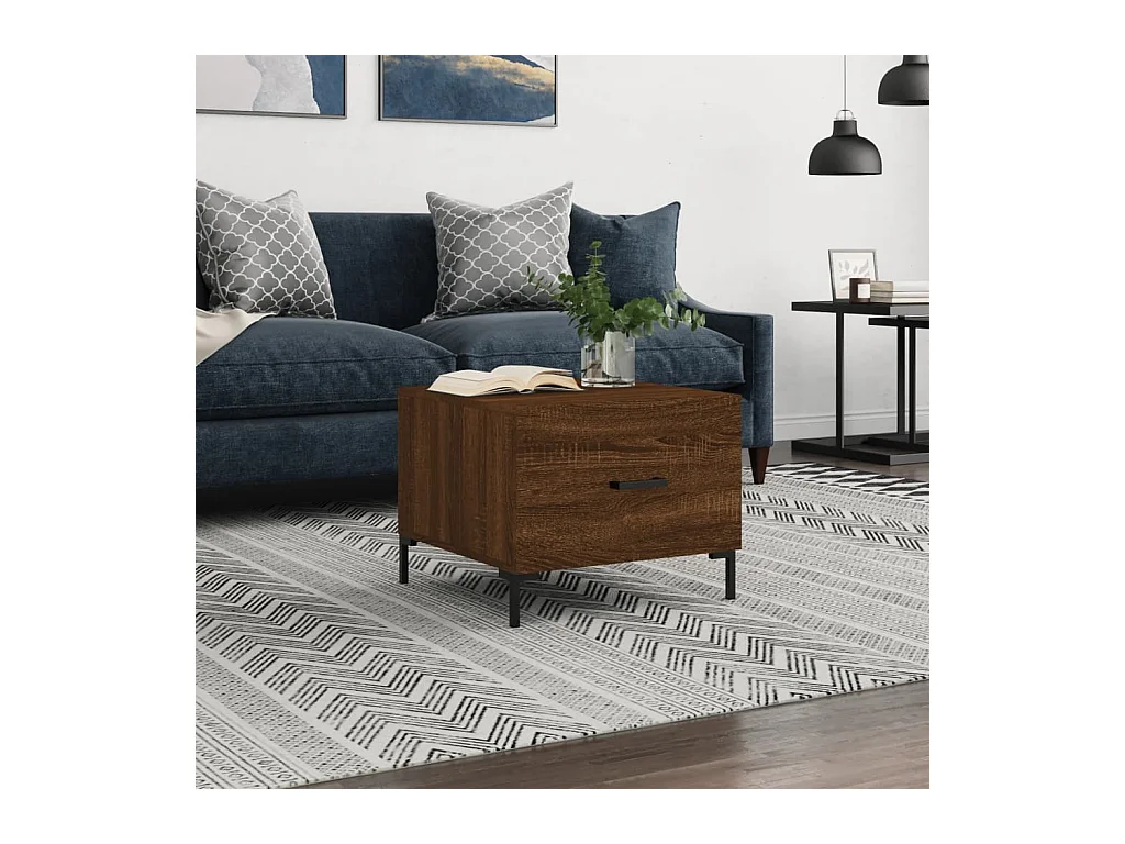 Table basse Chêne marron 50x50x40 cm Bois d'ingénierie OFR52855 BonneVie Meuble