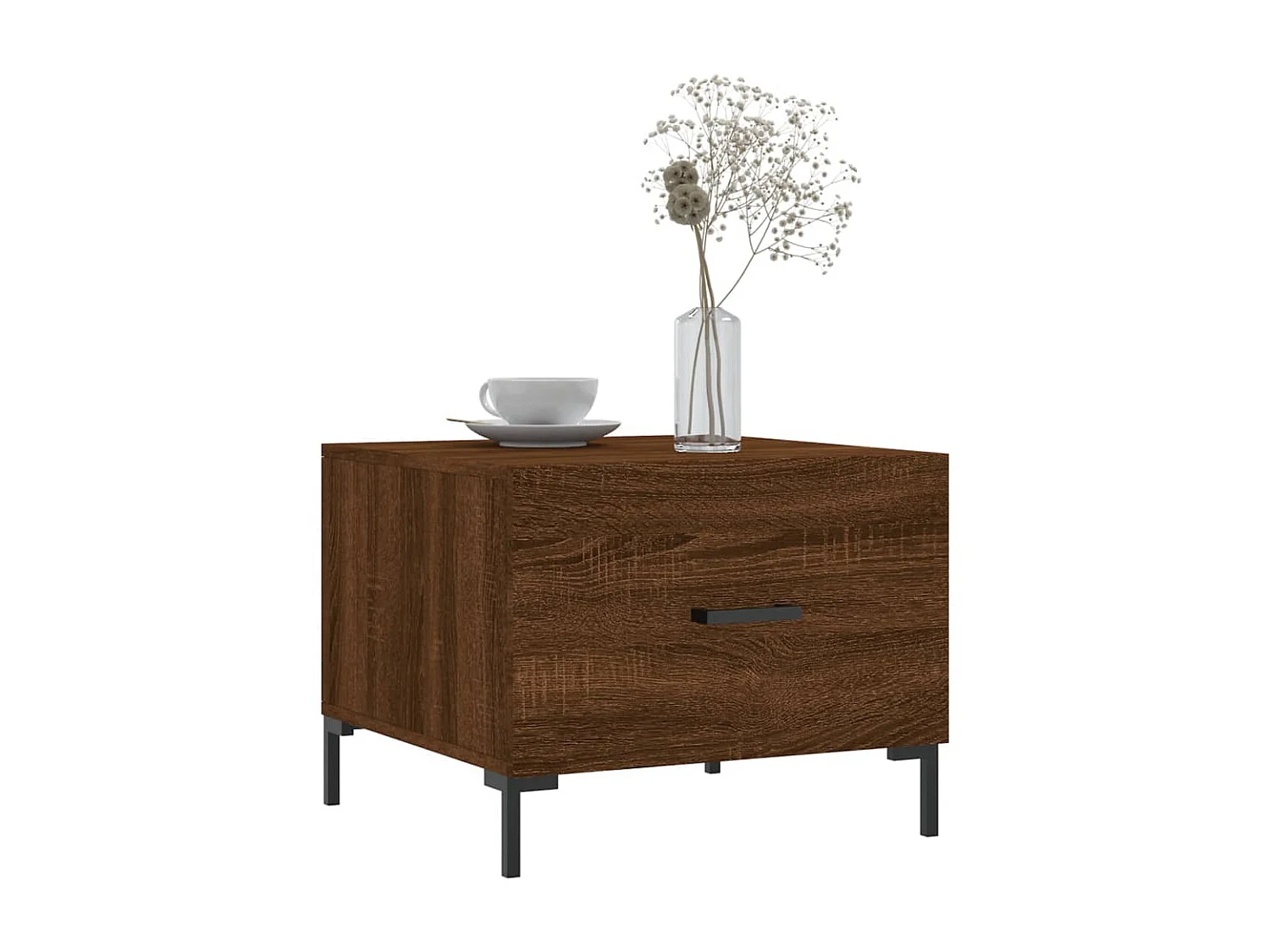 Mesa de centro 50x50x40 cm derivados madeira carvalho castanho PT336280