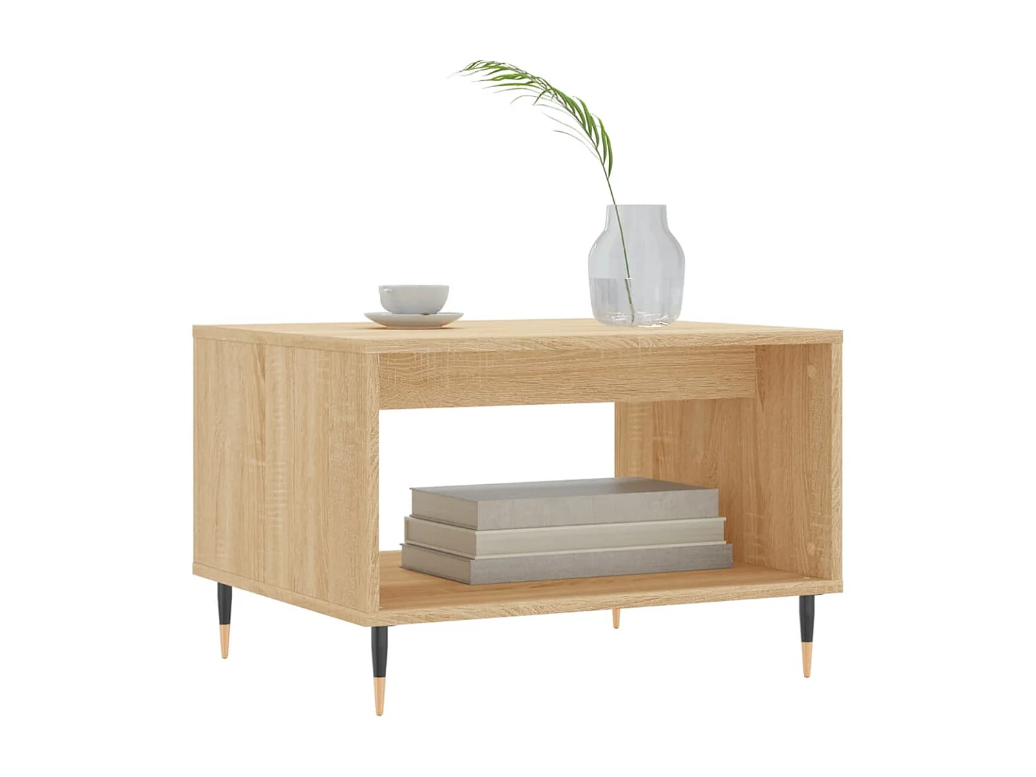 Table basse chêne sonoma 60x50x40 cm bois d'ingénierie OFR37131 BonneVie Meuble