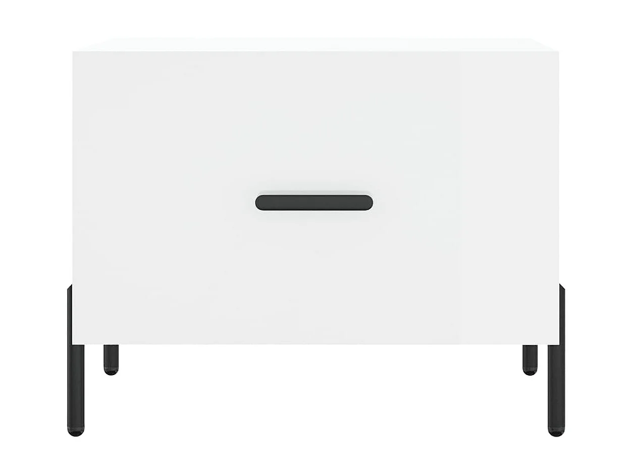 Mesa de centro madera de ingeniería brillo blanco 50x50x40 cm ES80142