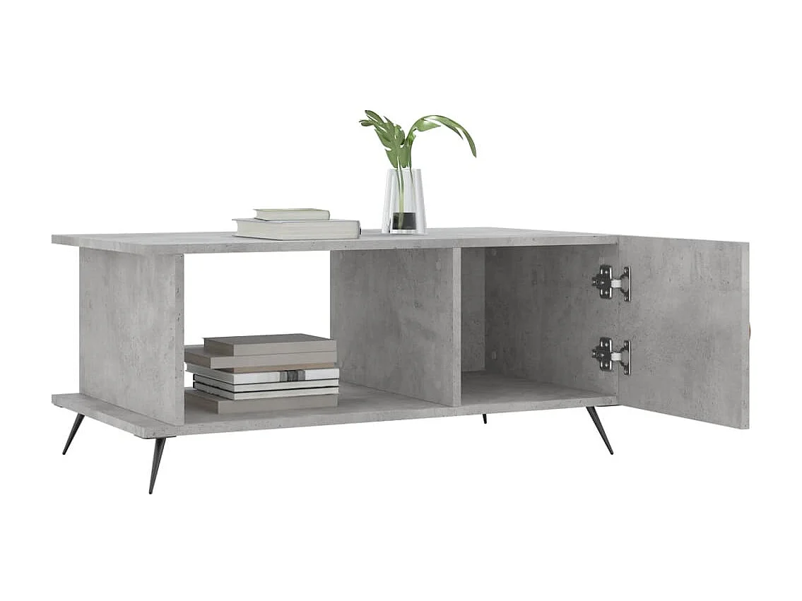 Mesa de centro madera contrachapada gris hormigón 90x50x40 cm ES66225