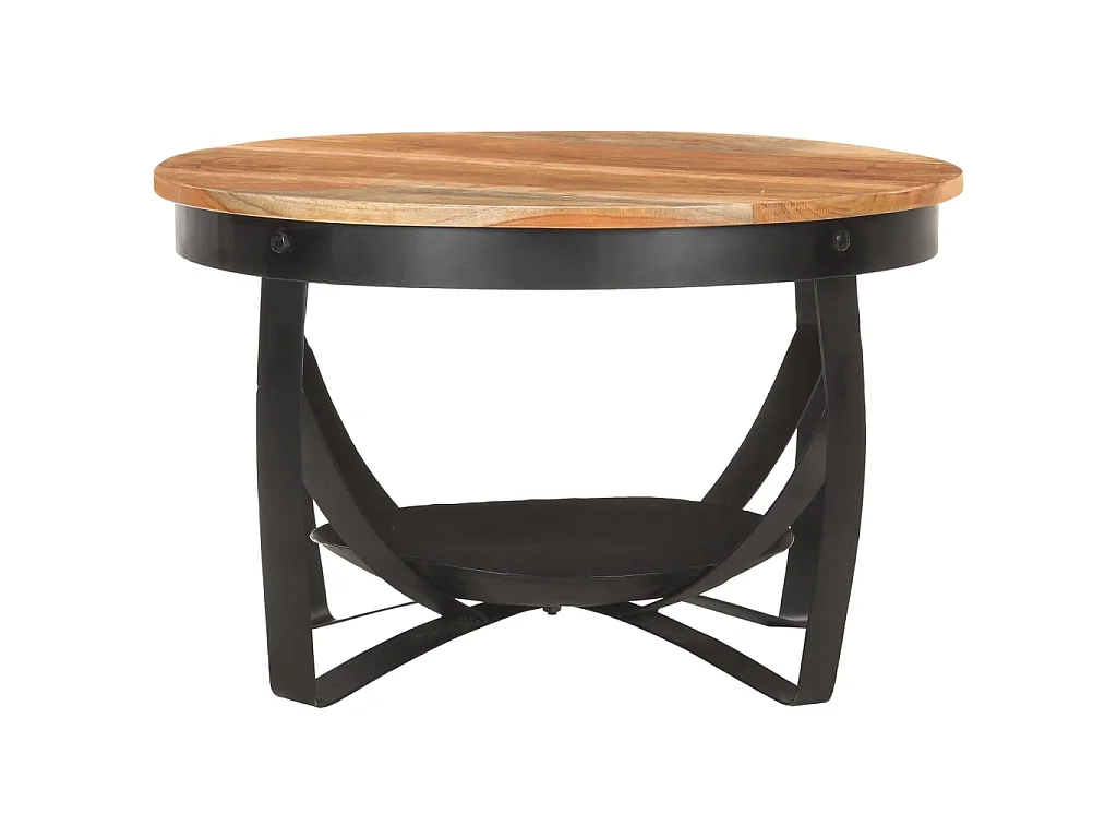 Table basse Ø68x43 cm Bois d'acacia solide OFR31573 BonneVie Meuble