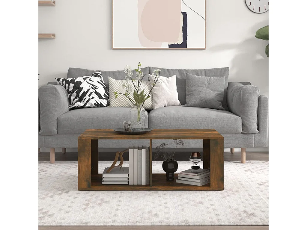 Mesa de centro 100x50x36 cm derivados madeira carvalho fumado PT241303