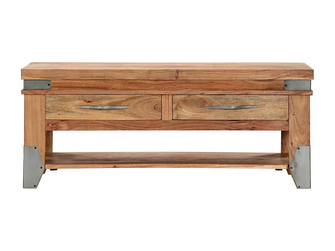 Table basse 110x52x45 cm Bois d'acacia solide OFR45542 BonneVie Meuble