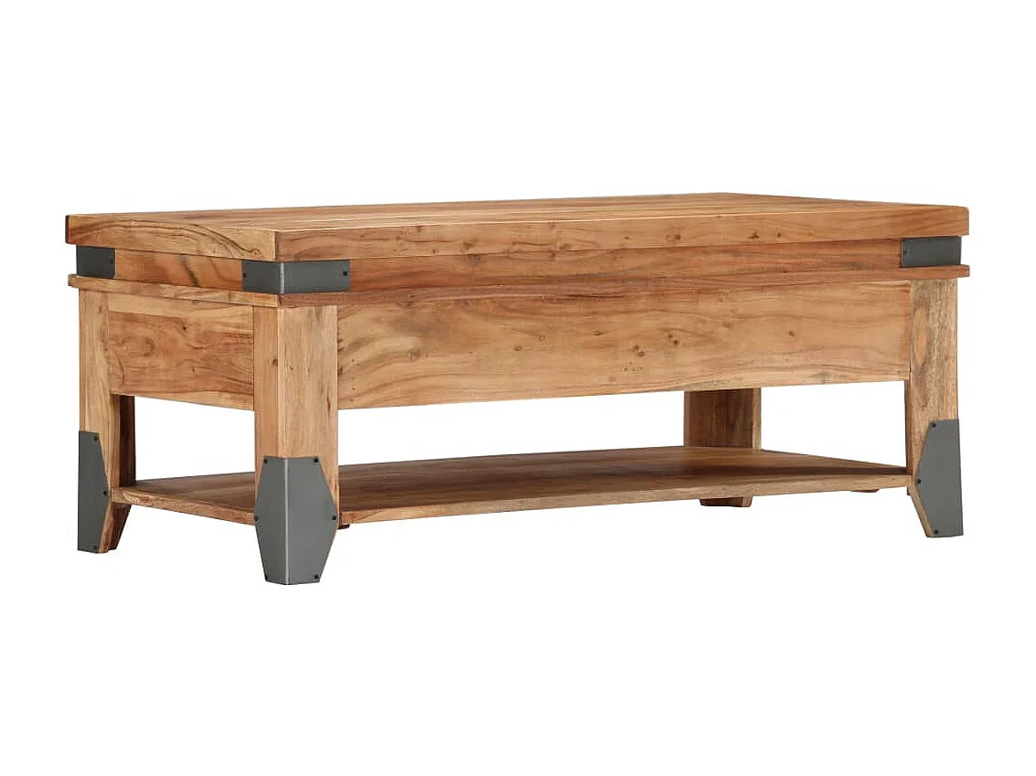 Table basse 110x52x45 cm Bois d'acacia solide OFR45542 BonneVie Meuble
