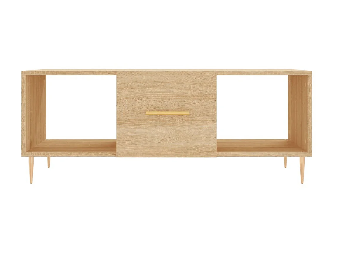 Table basse chêne sonoma 102x50x40 cm bois d'ingénierie OFR52704 BonneVie Meuble