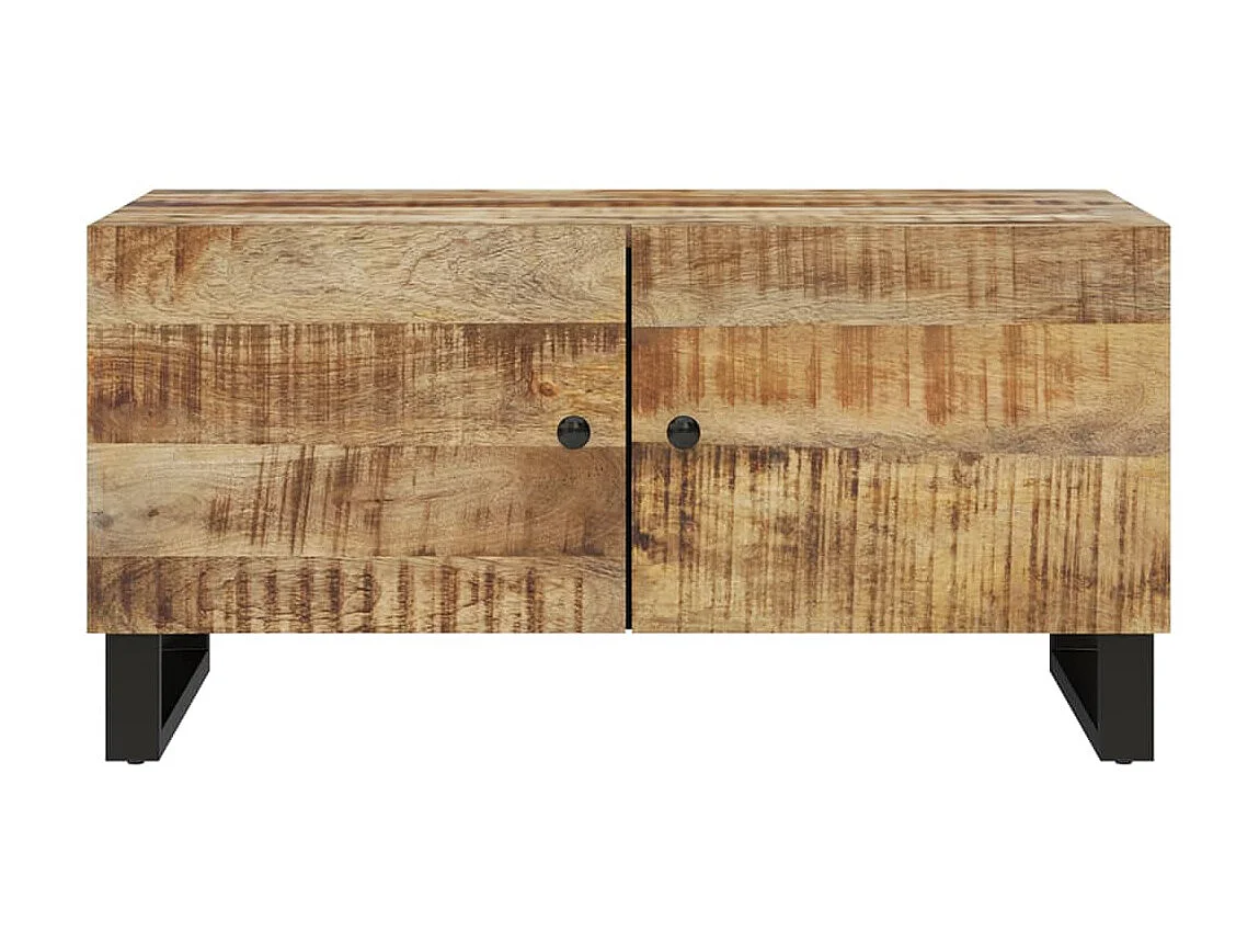 Table basse 80x50x40 cm Bois de manguier solide et d'ingénierie OFR96827 BonneVie Meuble