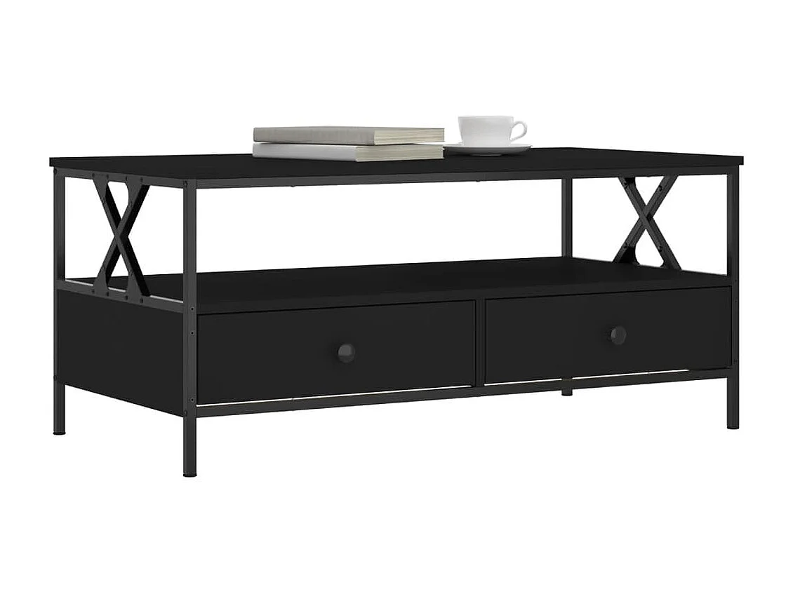 Mesa de centro madera de ingeniería negro 100x51x45 cm ES18023