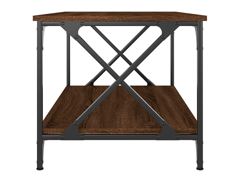 Table basse Chêne marron 80x50x45 cm Bois d'ingénierie et fer OFR23892 BonneVie Meuble