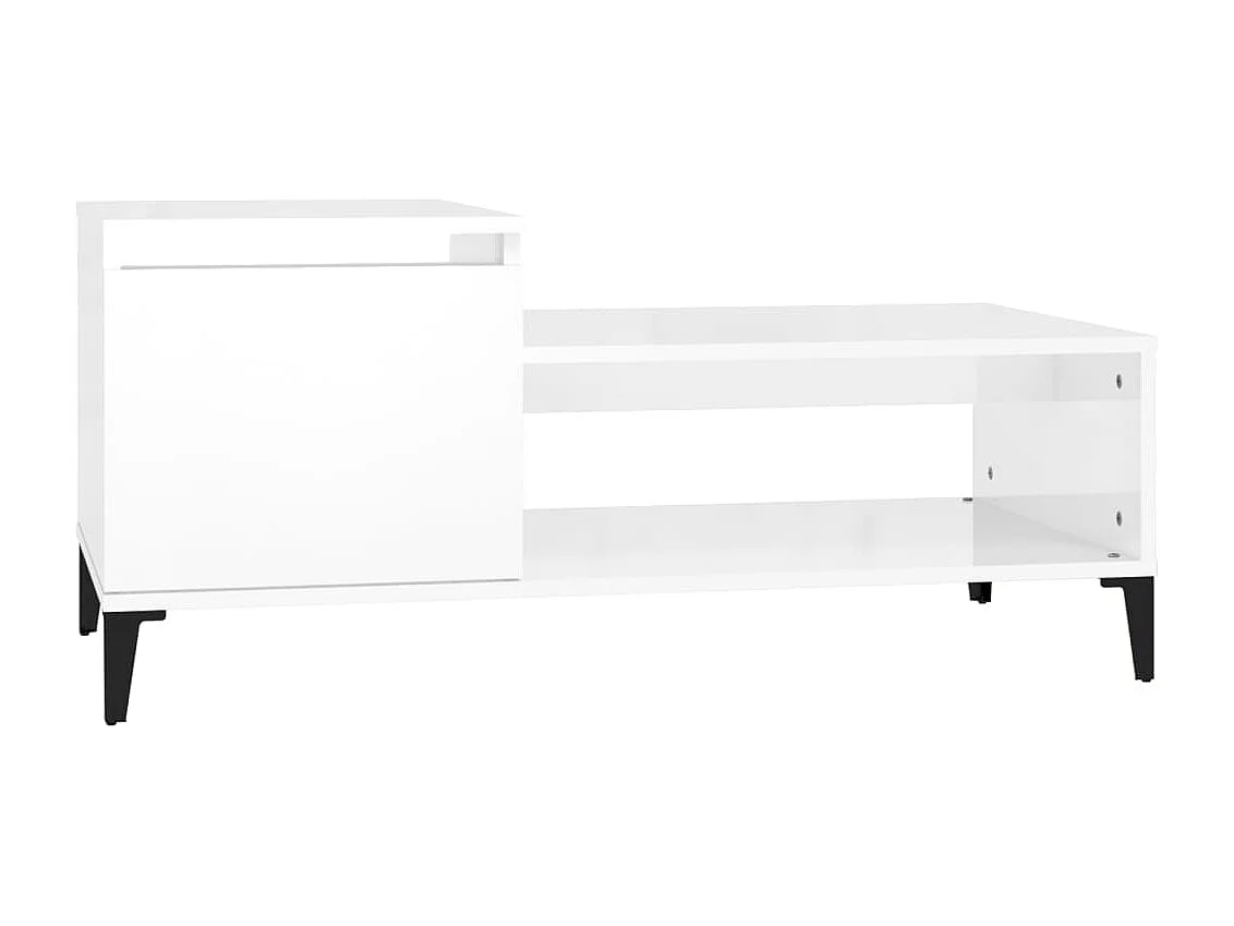 Mesa de centro 100x50x45 cm derivados madeira branco brilhante PT768443
