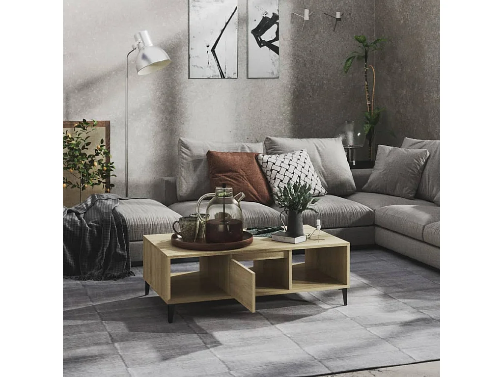 Table basse Chêne sonoma 103,5x60x35 cm Aggloméré OFR33981 BonneVie Meuble