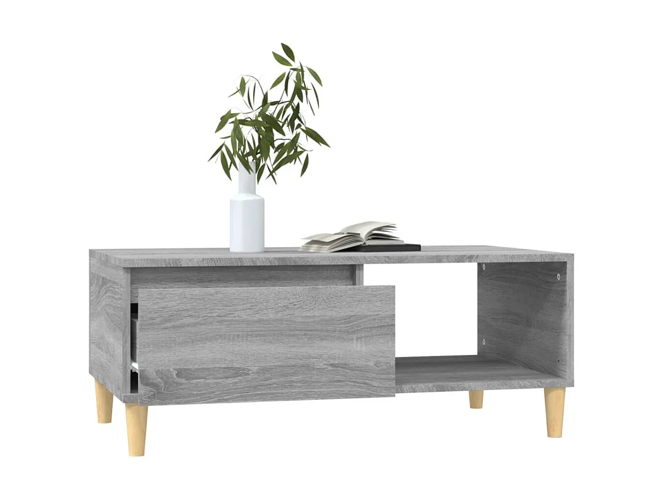 Table basse Sonoma gris 90x50x36,5 cm Bois d'ingénierie OFR64696 BonneVie Meuble
