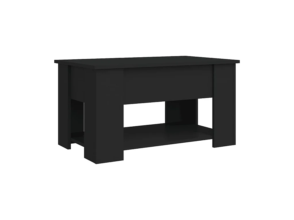 Mesa de centro madera de ingeniería negra 79x49x41 cm ES910907
