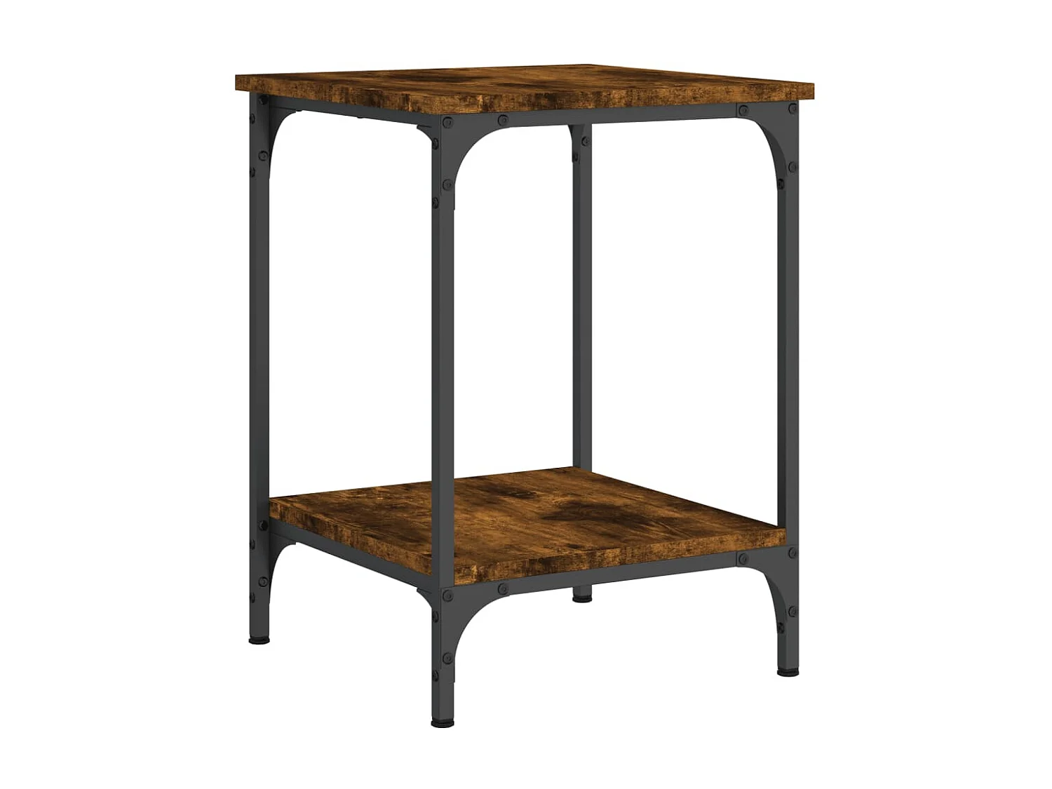 Table basse chêne fumé 40x40x55 cm bois d'ingénierie OFR38631 BonneVie Meuble