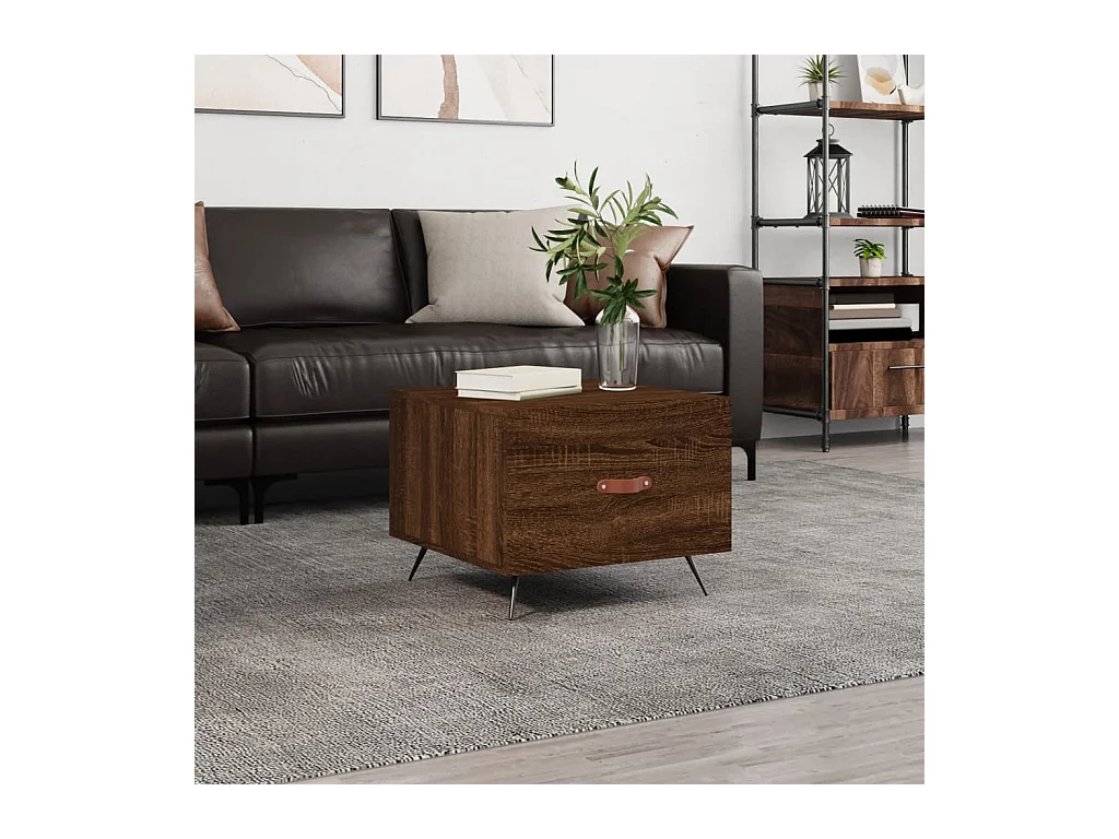 Table basse Chêne marron 50x50x40 cm Bois d'ingénierie OFR25058 BonneVie Meuble