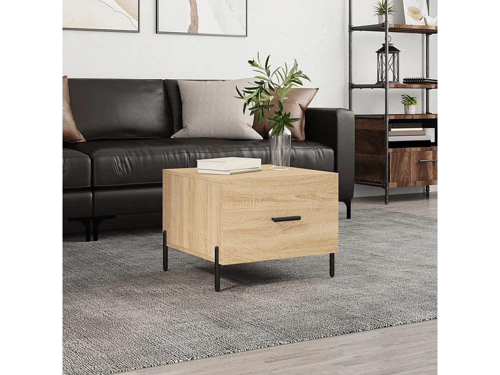 Table basse Chêne sonoma 50x50x40 cm Bois d'ingénierie OFR20926 BonneVie Meuble