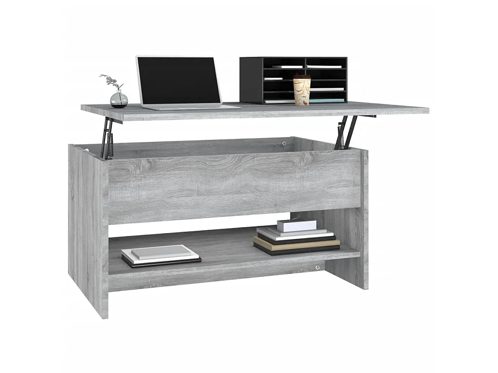 Mesa de centro madera contrachapada gris Sonoma 80x50x40 cm ES92824