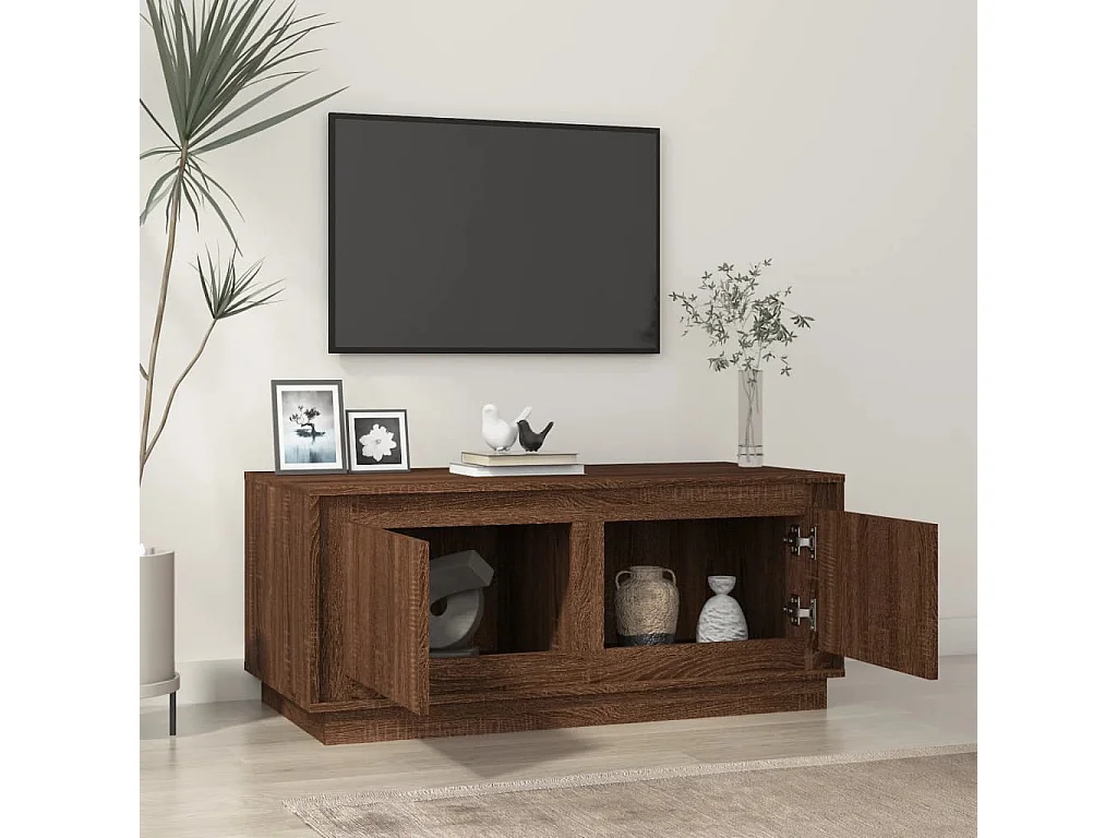 Mesa de centro madera contrachapada marrón roble 102x50x44 cm ES70922