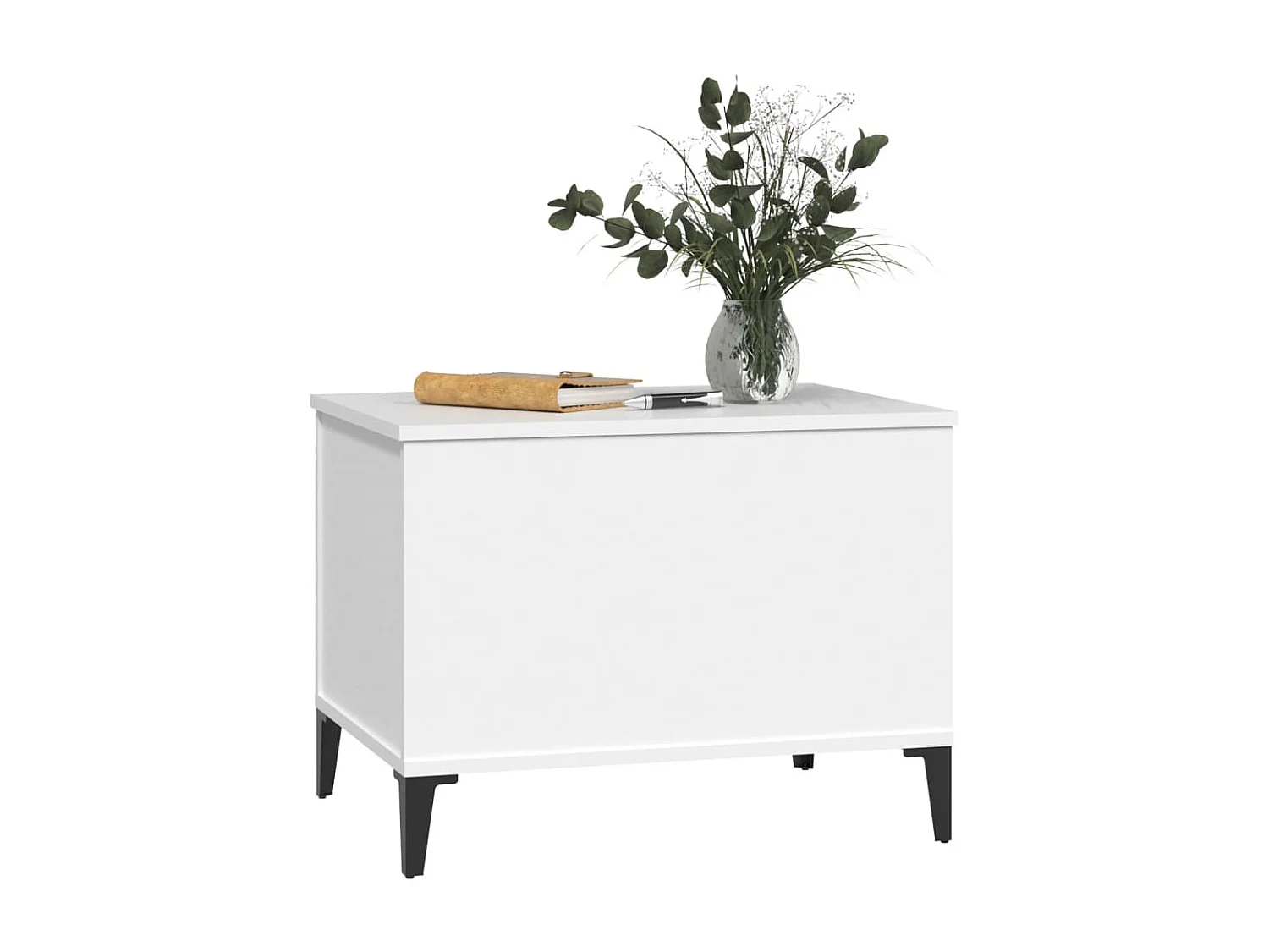 Table basse relevable Blanc 60x44,5x45 cm Bois d'ingénierie OFR65285 BonneVie Meuble