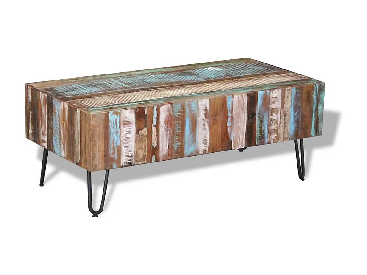 Table basse Bois massif de récupération 100x50x38 cm OFR85626 BonneVie Meuble